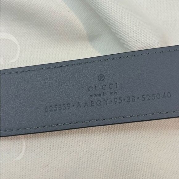 NEW Gucci Gray SUEDE Leather Belt with Silver GG Buckle size 95/38 - Picture 7 of 12